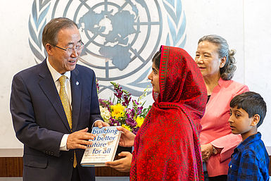 Malala trifft UN-Generalsekretär Ban Ki-Moon